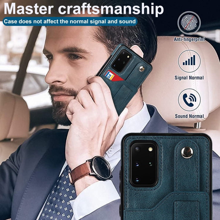 For Samsung Galaxy S20+ Crazy Horse Texture Shockproof TPU + PU Leather Case with Card Slot & Wrist Strap Holder