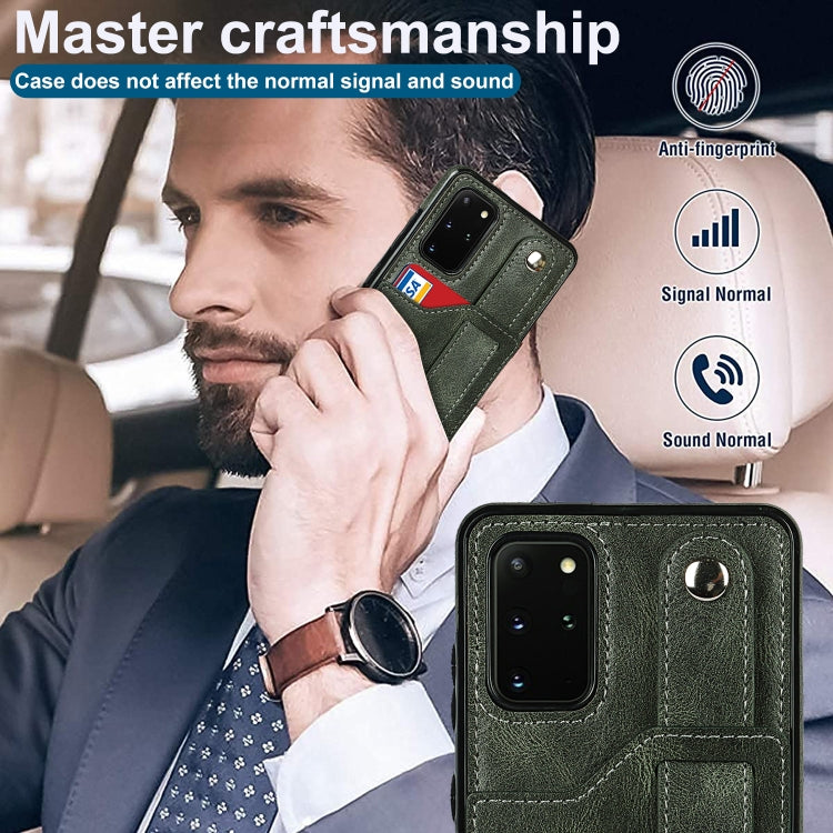 For Samsung Galaxy S20+ Crazy Horse Texture Shockproof TPU + PU Leather Case with Card Slot & Wrist Strap Holder
