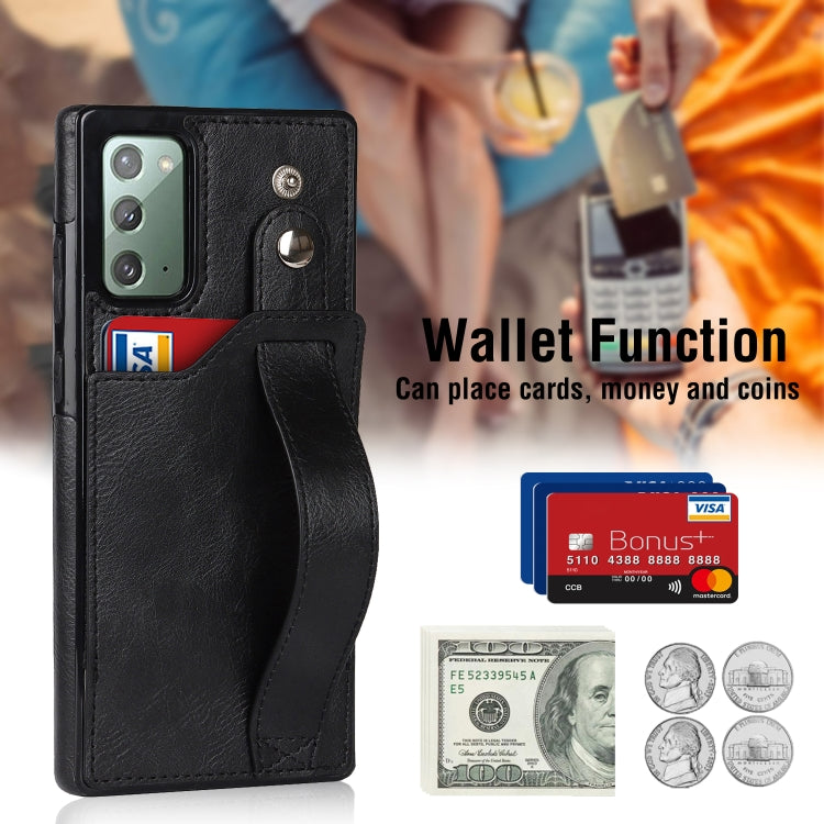 For Samsung Galaxy Note20 Crazy Horse Texture Shockproof TPU + PU Leather Case with Card Slot & Wrist Strap Holder
