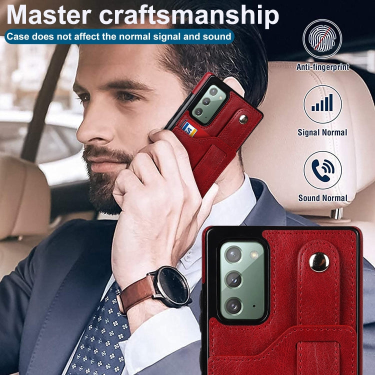 For Samsung Galaxy Note20 Crazy Horse Texture Shockproof TPU + PU Leather Case with Card Slot & Wrist Strap Holder