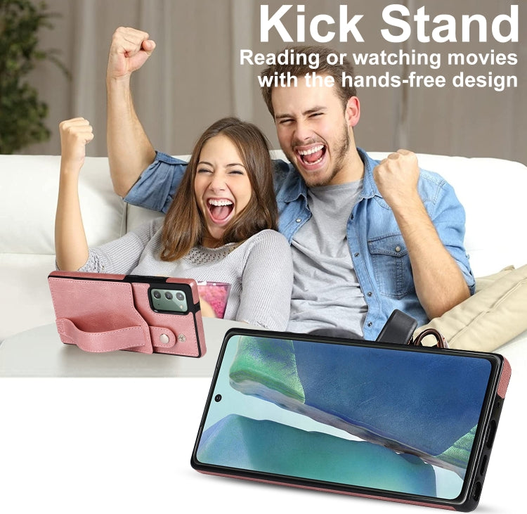 For Samsung Galaxy Note20 Crazy Horse Texture Shockproof TPU + PU Leather Case with Card Slot & Wrist Strap Holder