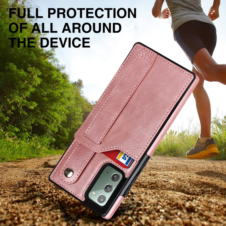 For Samsung Galaxy Note20 Crazy Horse Texture Shockproof TPU + PU Leather Case with Card Slot & Wrist Strap Holder