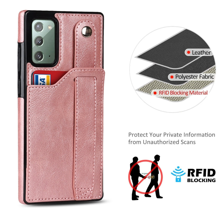 For Samsung Galaxy Note20 Crazy Horse Texture Shockproof TPU + PU Leather Case with Card Slot & Wrist Strap Holder