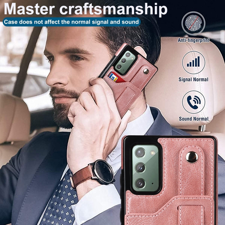 For Samsung Galaxy Note20 Crazy Horse Texture Shockproof TPU + PU Leather Case with Card Slot & Wrist Strap Holder