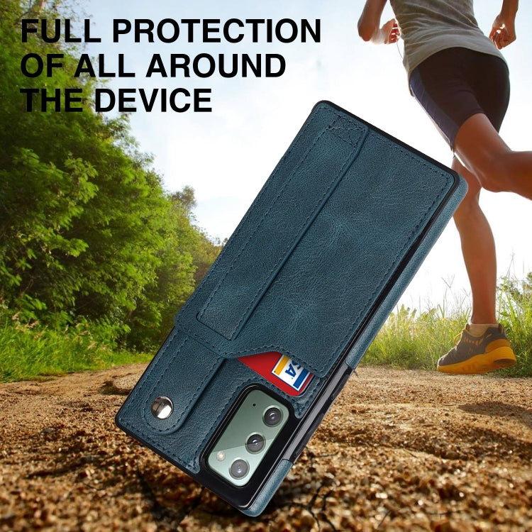 For Samsung Galaxy Note20 Crazy Horse Texture Shockproof TPU + PU Leather Case with Card Slot & Wrist Strap Holder