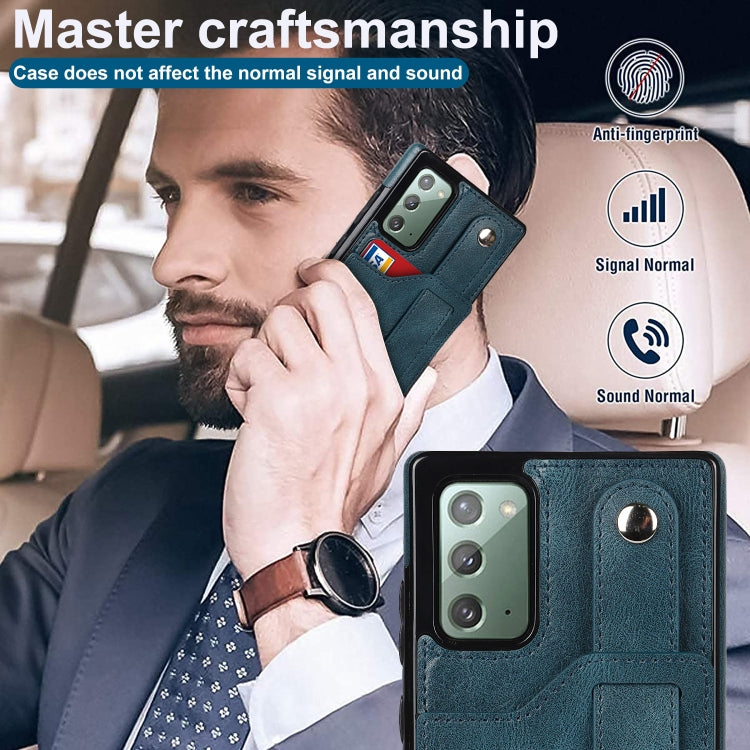 For Samsung Galaxy Note20 Crazy Horse Texture Shockproof TPU + PU Leather Case with Card Slot & Wrist Strap Holder