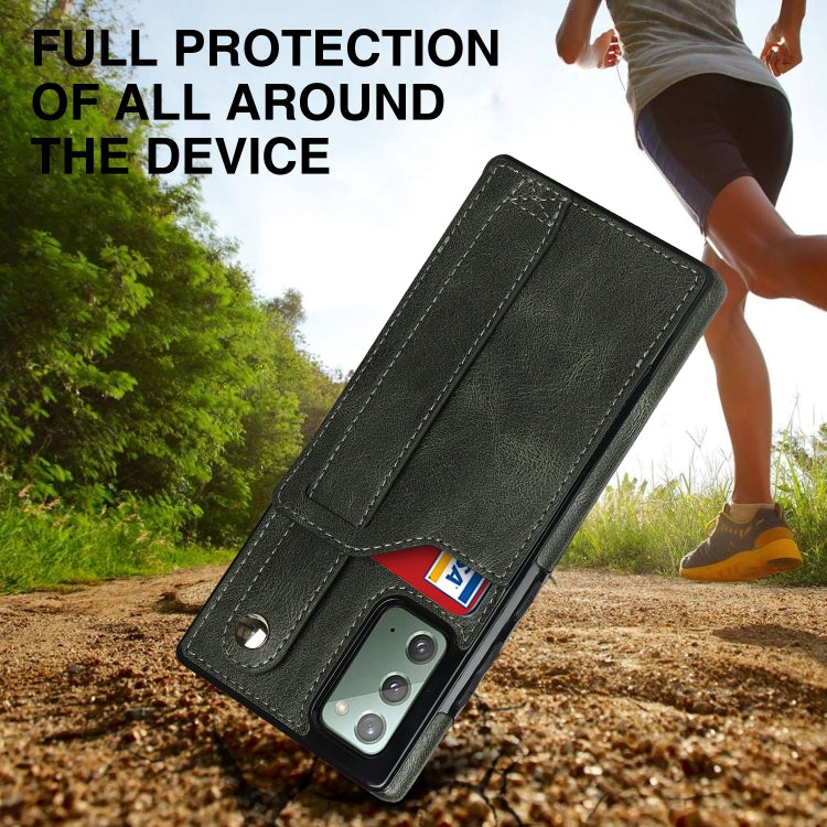For Samsung Galaxy Note20 Crazy Horse Texture Shockproof TPU + PU Leather Case with Card Slot & Wrist Strap Holder