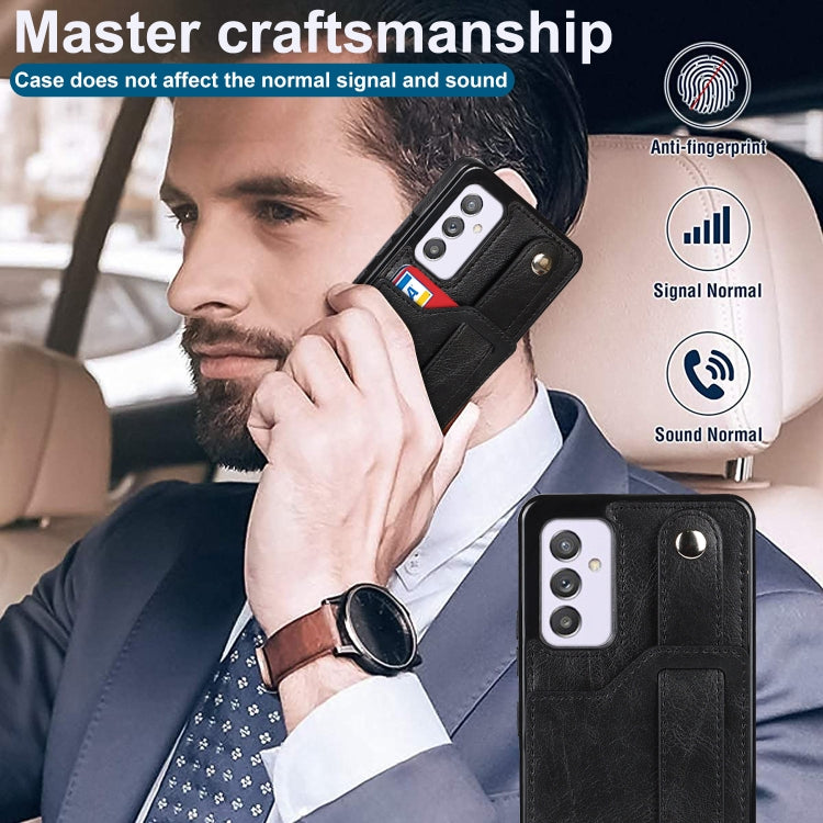 For Samsung Galaxy A82 5G Crazy Horse Texture Shockproof TPU + PU Leather Case with Card Slot & Wrist Strap Holder