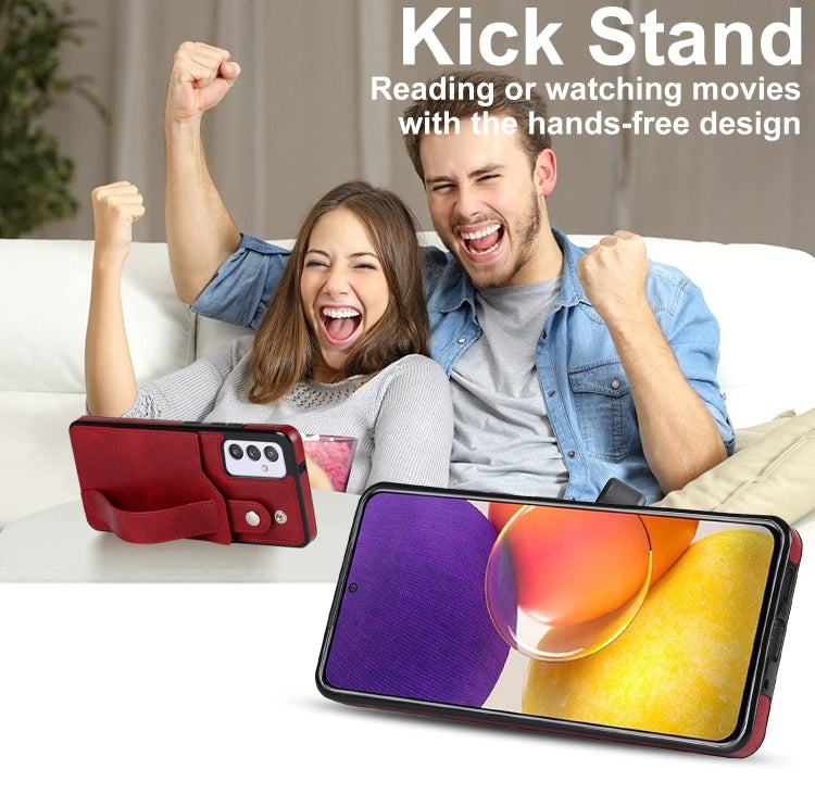 For Samsung Galaxy A82 5G Crazy Horse Texture Shockproof TPU + PU Leather Case with Card Slot & Wrist Strap Holder