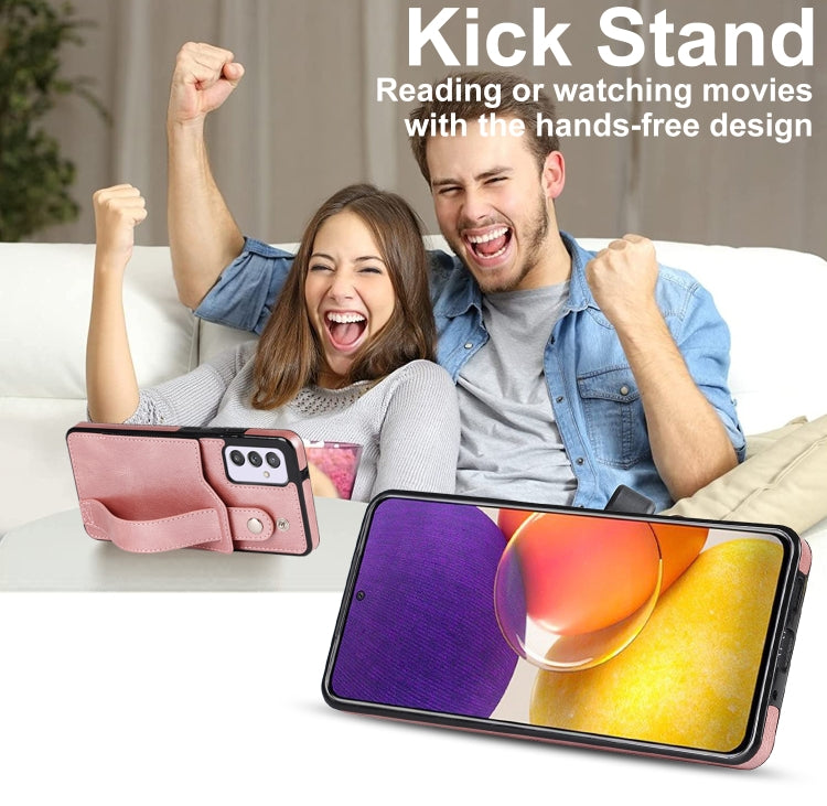 For Samsung Galaxy A82 5G Crazy Horse Texture Shockproof TPU + PU Leather Case with Card Slot & Wrist Strap Holder