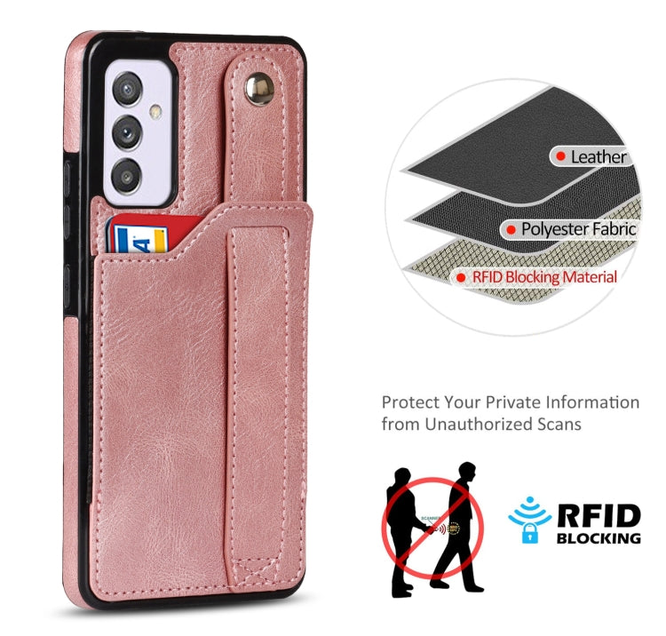 For Samsung Galaxy A82 5G Crazy Horse Texture Shockproof TPU + PU Leather Case with Card Slot & Wrist Strap Holder