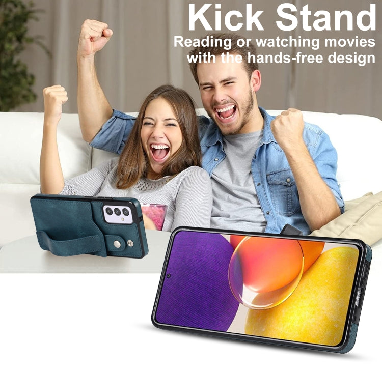 For Samsung Galaxy A82 5G Crazy Horse Texture Shockproof TPU + PU Leather Case with Card Slot & Wrist Strap Holder