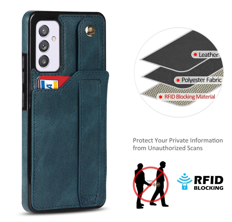 For Samsung Galaxy A82 5G Crazy Horse Texture Shockproof TPU + PU Leather Case with Card Slot & Wrist Strap Holder