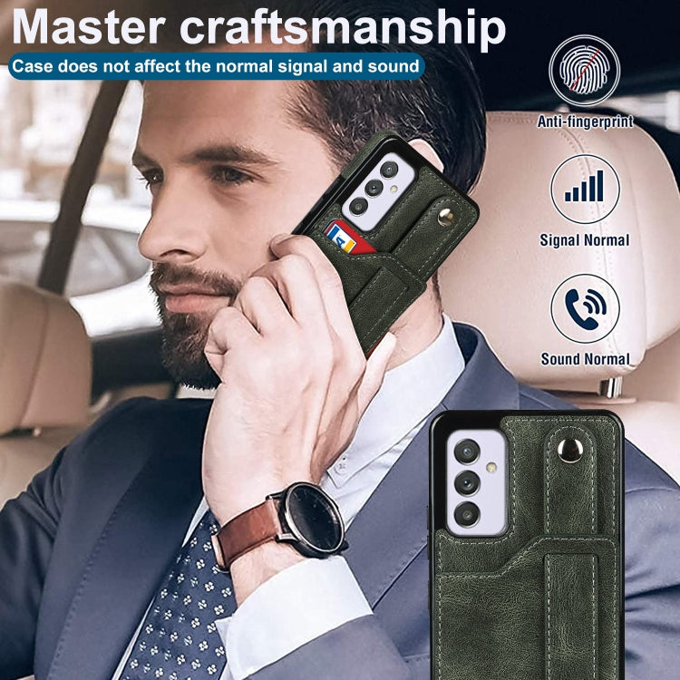 For Samsung Galaxy A82 5G Crazy Horse Texture Shockproof TPU + PU Leather Case with Card Slot & Wrist Strap Holder