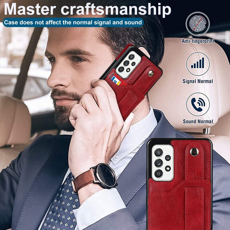 For Samsung Galaxy A52 5G / 4G Crazy Horse Texture Shockproof TPU + PU Leather Case with Card Slot & Wrist Strap Holder