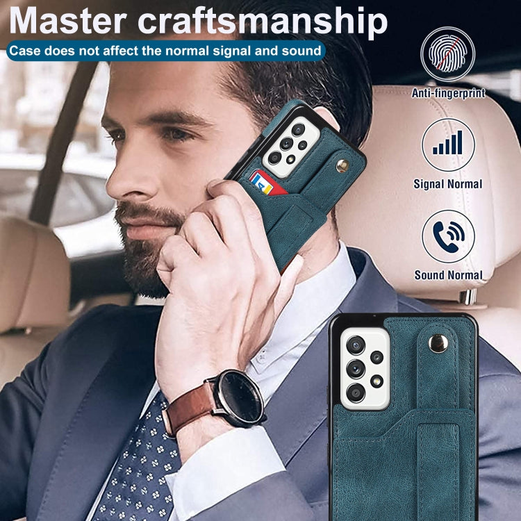 For Samsung Galaxy A52 5G / 4G Crazy Horse Texture Shockproof TPU + PU Leather Case with Card Slot & Wrist Strap Holder