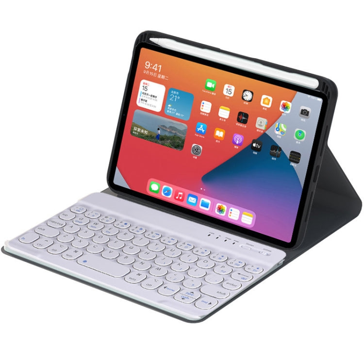 HY006 Round Keys Detachable Bluetooth Keyboard Leather Tablet Case with Holder for iPad mini 6