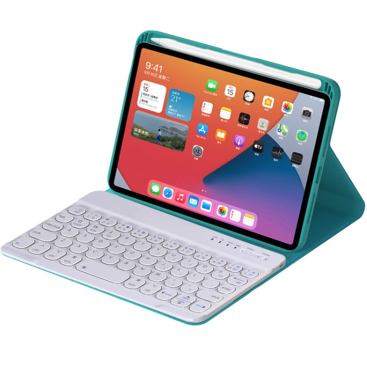 HY006 Round Keys Detachable Bluetooth Keyboard Leather Tablet Case with Holder for iPad mini 6