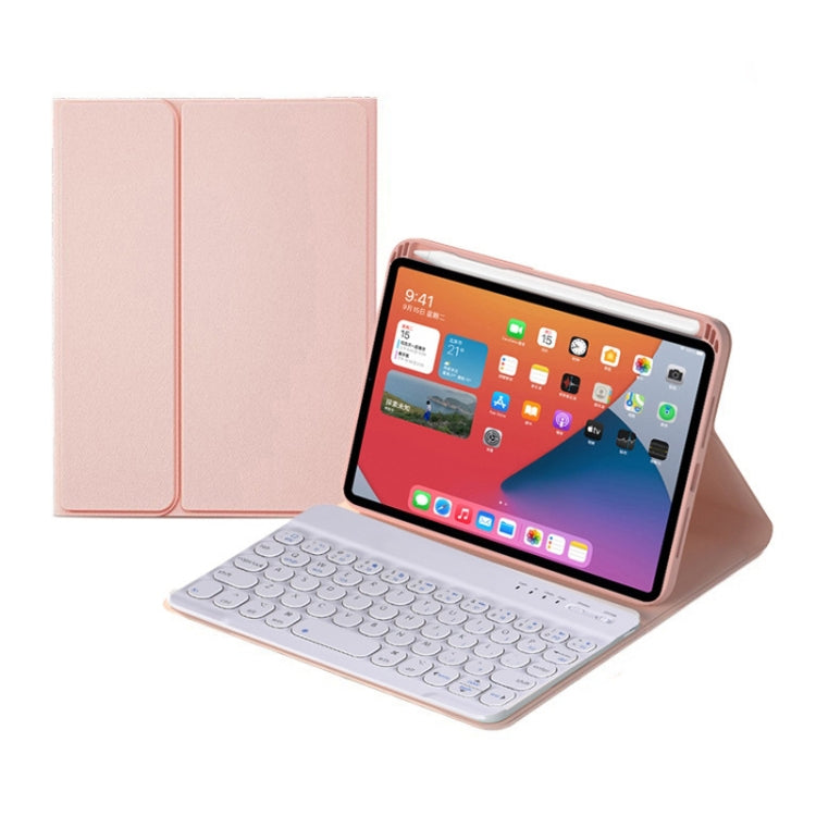 HY006 Round Keys Detachable Bluetooth Keyboard Leather Tablet Case with Holder for iPad mini 6