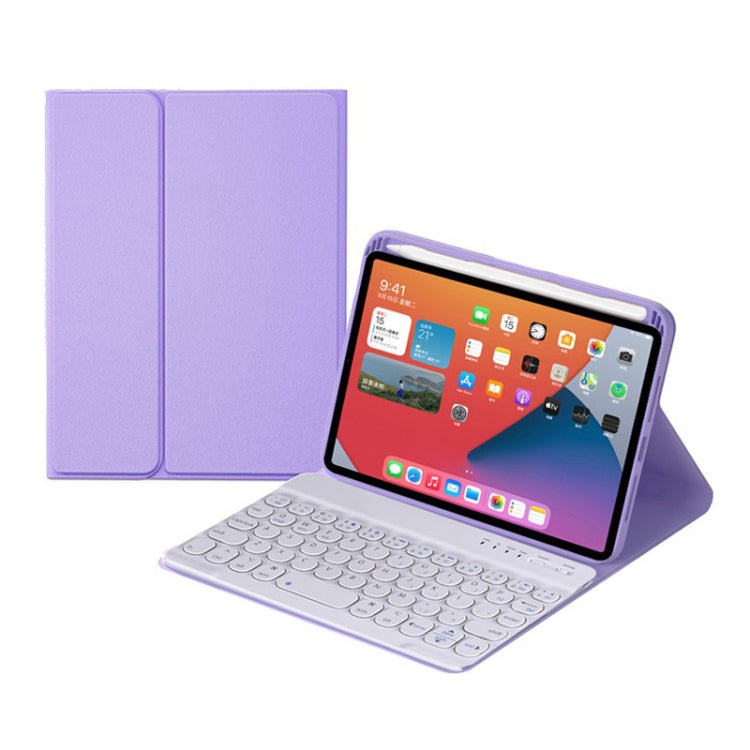 HY006 Round Keys Detachable Bluetooth Keyboard Leather Tablet Case with Holder for iPad mini 6