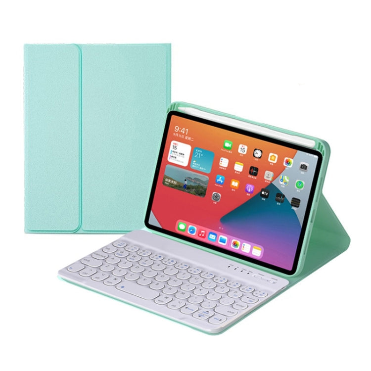 HY006 Round Keys Detachable Bluetooth Keyboard Leather Tablet Case with Holder for iPad mini 6
