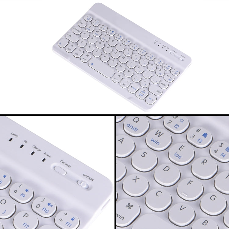 HY006 Round Keys Detachable Bluetooth Keyboard Leather Tablet Case with Holder for iPad mini 6