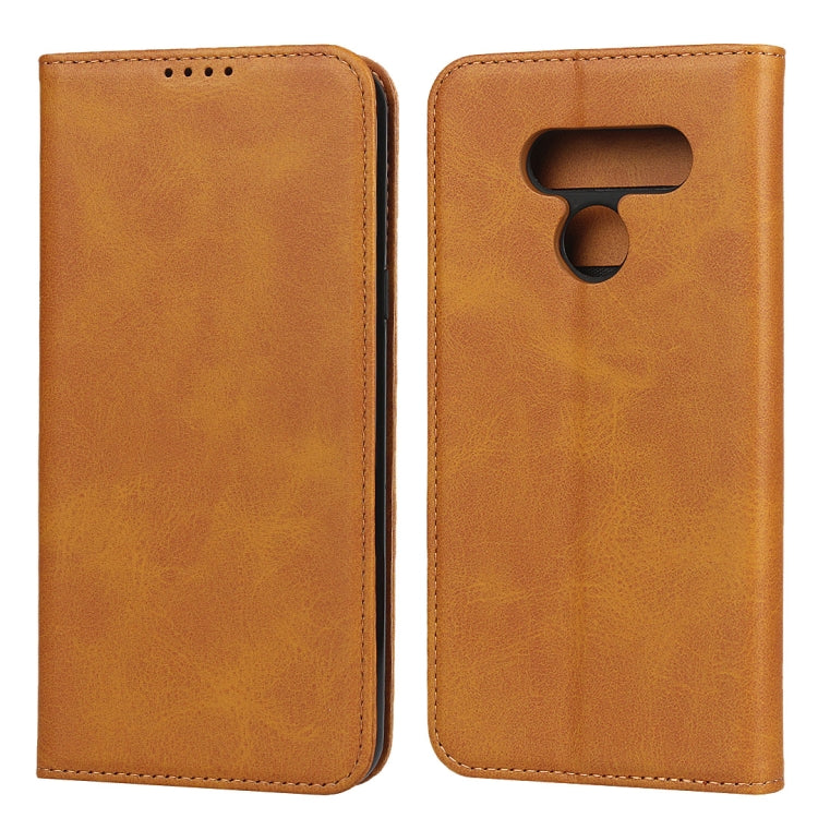 For LG K50 Calf Texture Magnetic Horizontal Flip Leather Case with Holder & Card Slots & Wallet
