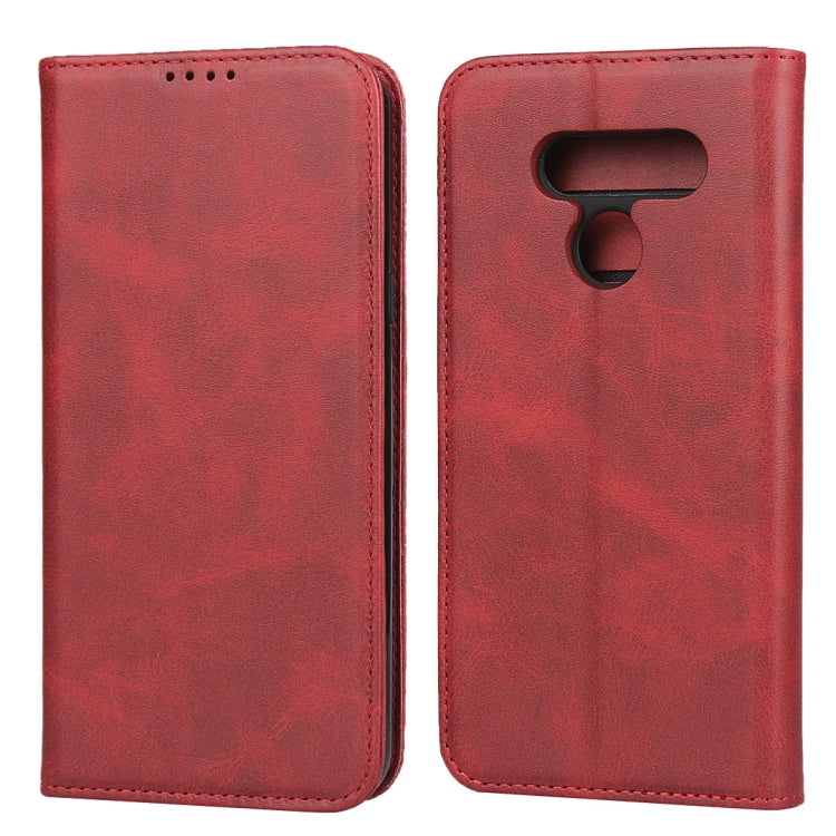 For LG K50 Calf Texture Magnetic Horizontal Flip Leather Case with Holder & Card Slots & Wallet