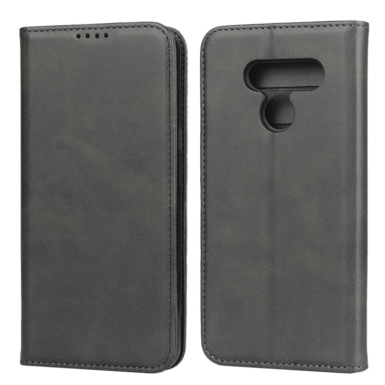 For LG K50 Calf Texture Magnetic Horizontal Flip Leather Case with Holder & Card Slots & Wallet