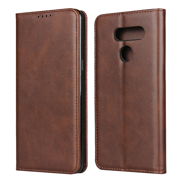 For LG K50S Calf Texture Magnetic Horizontal Flip Leather Case with Holder & Card Slots & Wallet