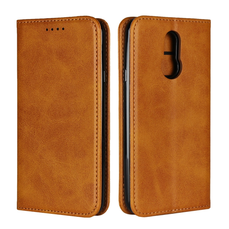 For LG Q7 Calf Texture Magnetic Horizontal Flip Leather Case with Holder & Card Slots & Wallet