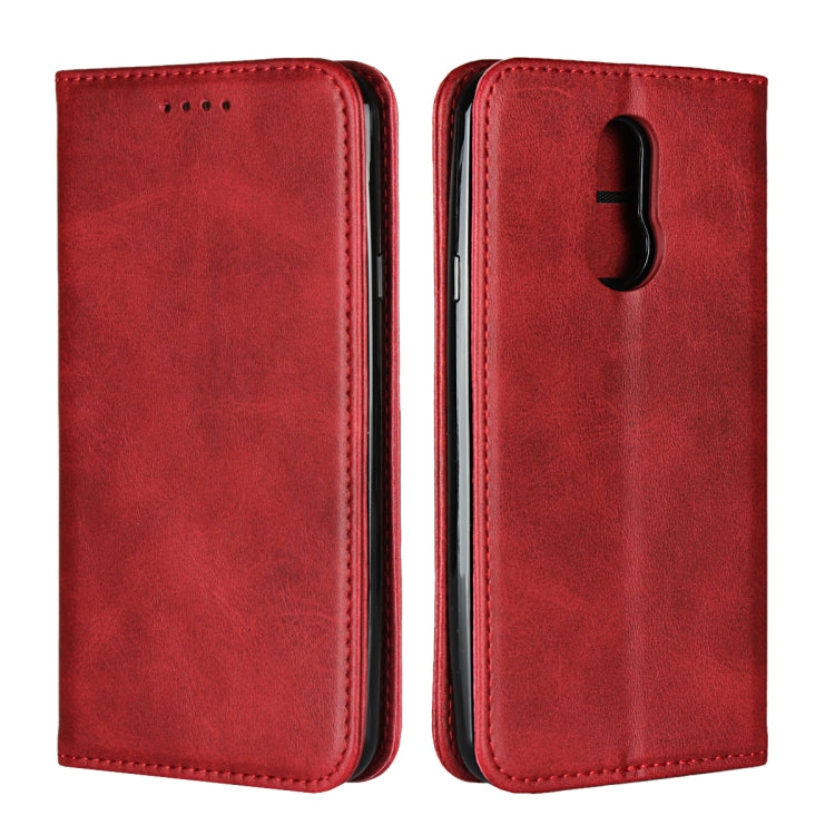 For LG Q7 Calf Texture Magnetic Horizontal Flip Leather Case with Holder & Card Slots & Wallet