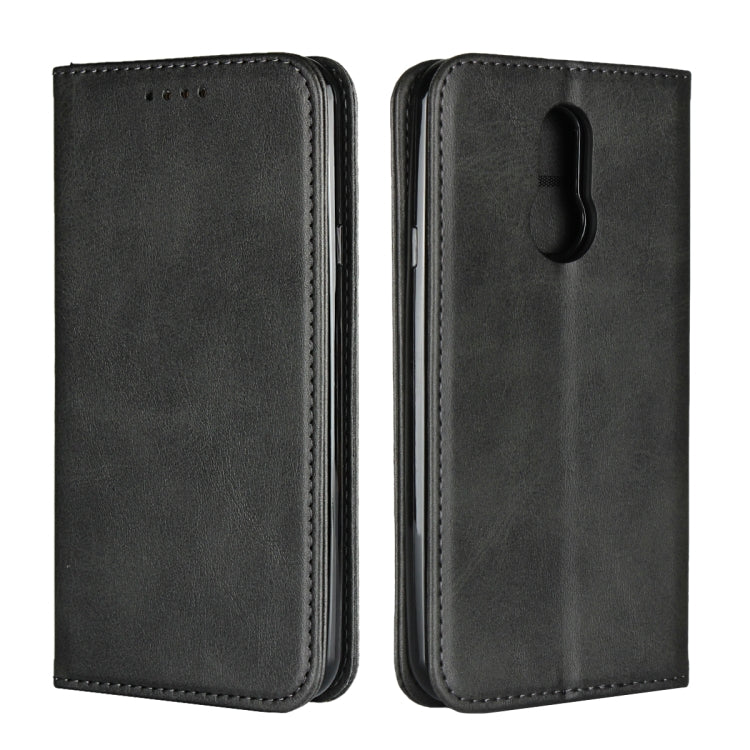 For LG Q7 Calf Texture Magnetic Horizontal Flip Leather Case with Holder & Card Slots & Wallet