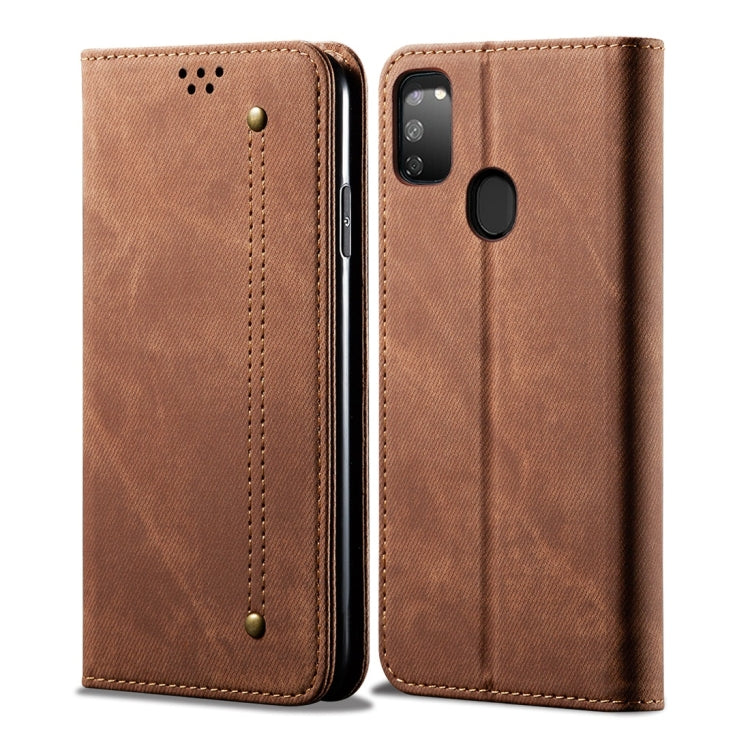 For Galaxy M30s Denim Texture Casual Style Horizontal Flip Leather Case with Holder & Card Slots & Wallet