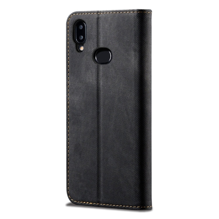 For Galaxy A10s Denim Texture Casual Style Horizontal Flip Leather Case with Holder & Card Slots & Wallet