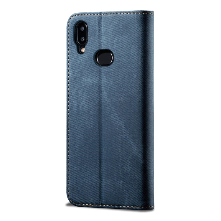 For Galaxy A10s Denim Texture Casual Style Horizontal Flip Leather Case with Holder & Card Slots & Wallet