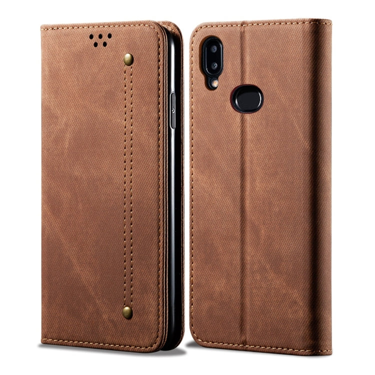 For Galaxy A10s Denim Texture Casual Style Horizontal Flip Leather Case with Holder & Card Slots & Wallet