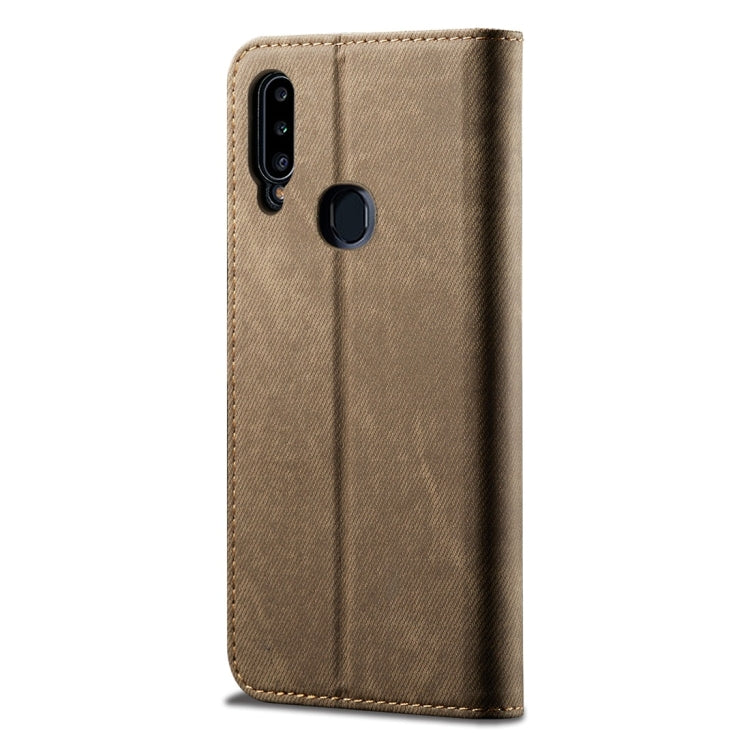 For Galaxy A20s Denim Texture Casual Style Horizontal Flip Leather Case with Holder & Card Slots & Wallet