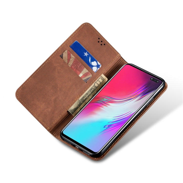 For Galaxy S10 5G Denim Texture Casual Style Horizontal Flip Leather Case with Holder & Card Slots & Wallet