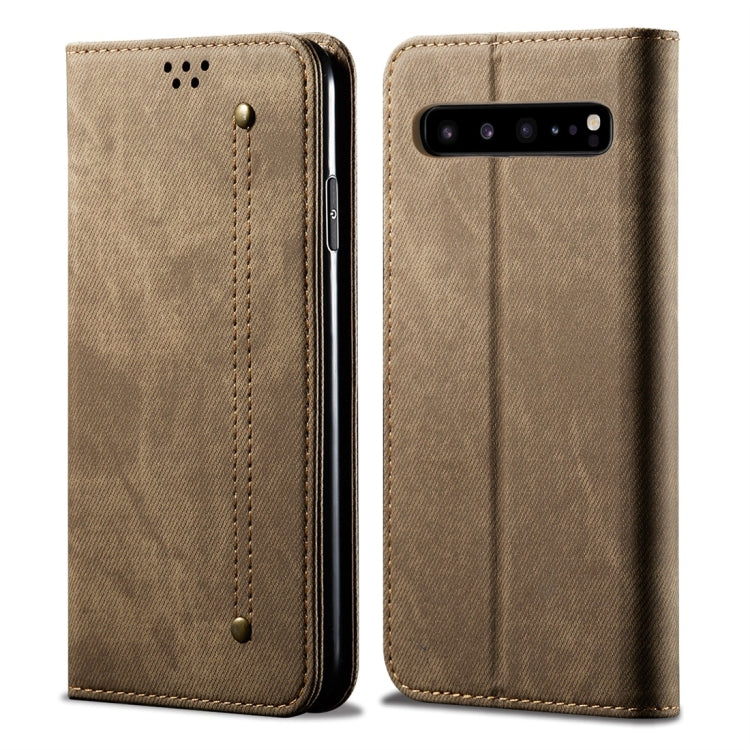 For Galaxy S10 5G Denim Texture Casual Style Horizontal Flip Leather Case with Holder & Card Slots & Wallet