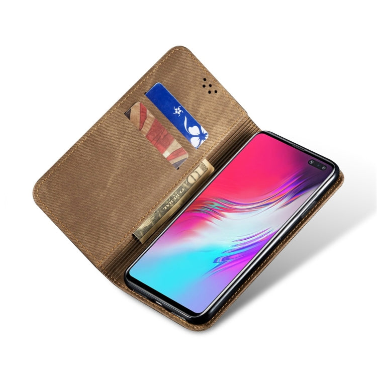 For Galaxy S10 5G Denim Texture Casual Style Horizontal Flip Leather Case with Holder & Card Slots & Wallet
