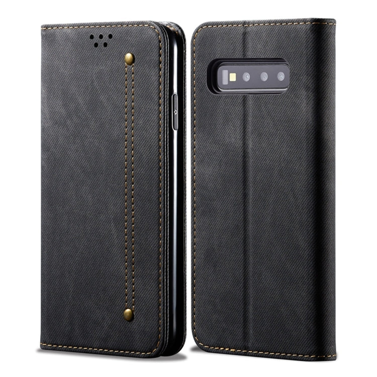 For Galaxy S10 Denim Texture Casual Style Horizontal Flip Leather Case with Holder & Card Slots & Wallet