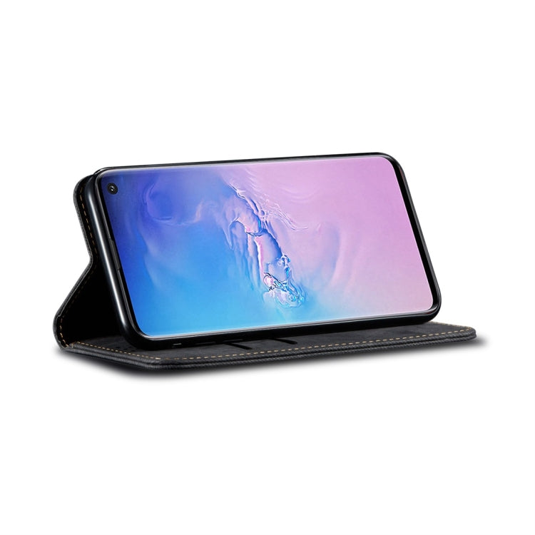 For Galaxy S10 Denim Texture Casual Style Horizontal Flip Leather Case with Holder & Card Slots & Wallet