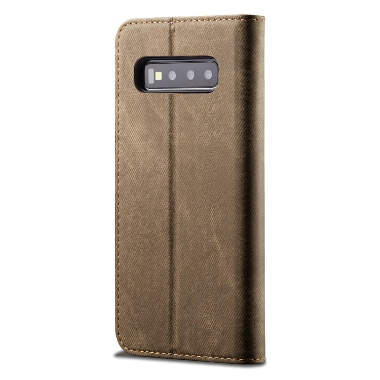For Galaxy S10 Denim Texture Casual Style Horizontal Flip Leather Case with Holder & Card Slots & Wallet