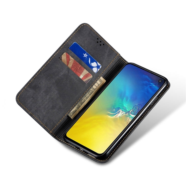 For Galaxy S10e Denim Texture Casual Style Horizontal Flip Leather Case with Holder & Card Slots & Wallet