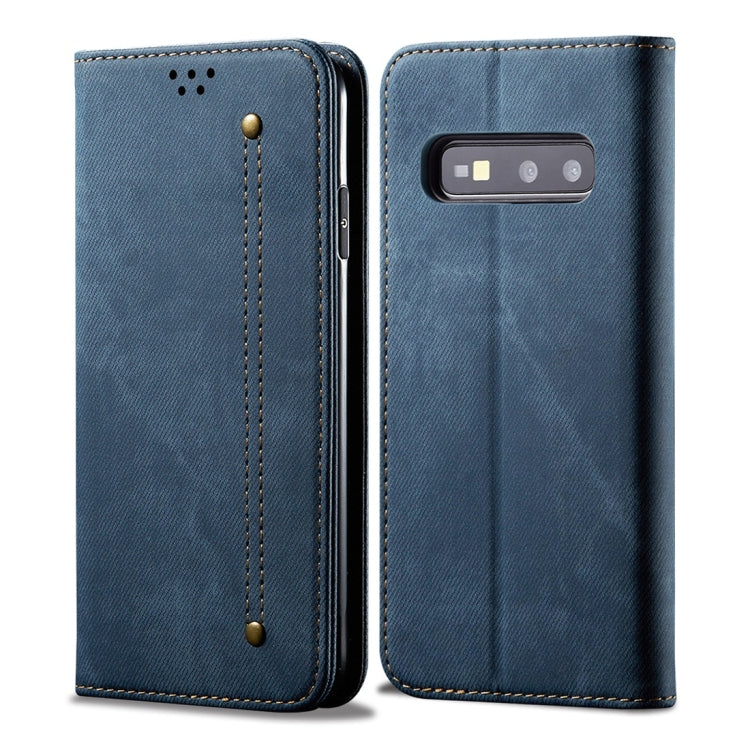 For Galaxy S10e Denim Texture Casual Style Horizontal Flip Leather Case with Holder & Card Slots & Wallet