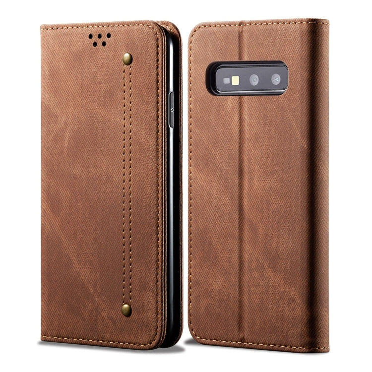 For Galaxy S10e Denim Texture Casual Style Horizontal Flip Leather Case with Holder & Card Slots & Wallet