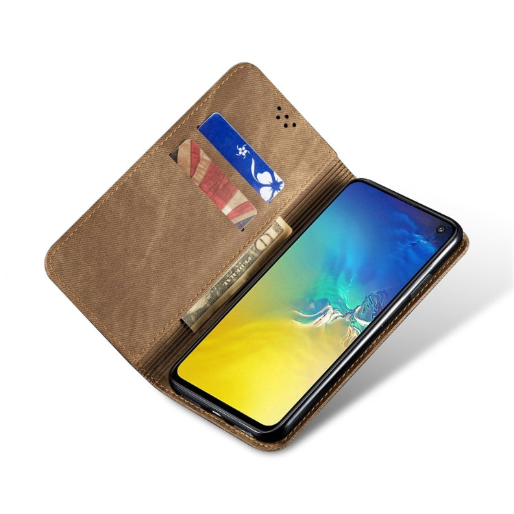 For Galaxy S10e Denim Texture Casual Style Horizontal Flip Leather Case with Holder & Card Slots & Wallet