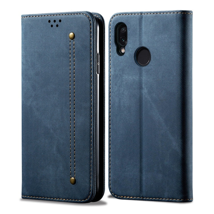 For Xiaomi Redmi 7 Denim Texture Casual Style Horizontal Flip Leather Case with Holder & Card Slots & Wallet