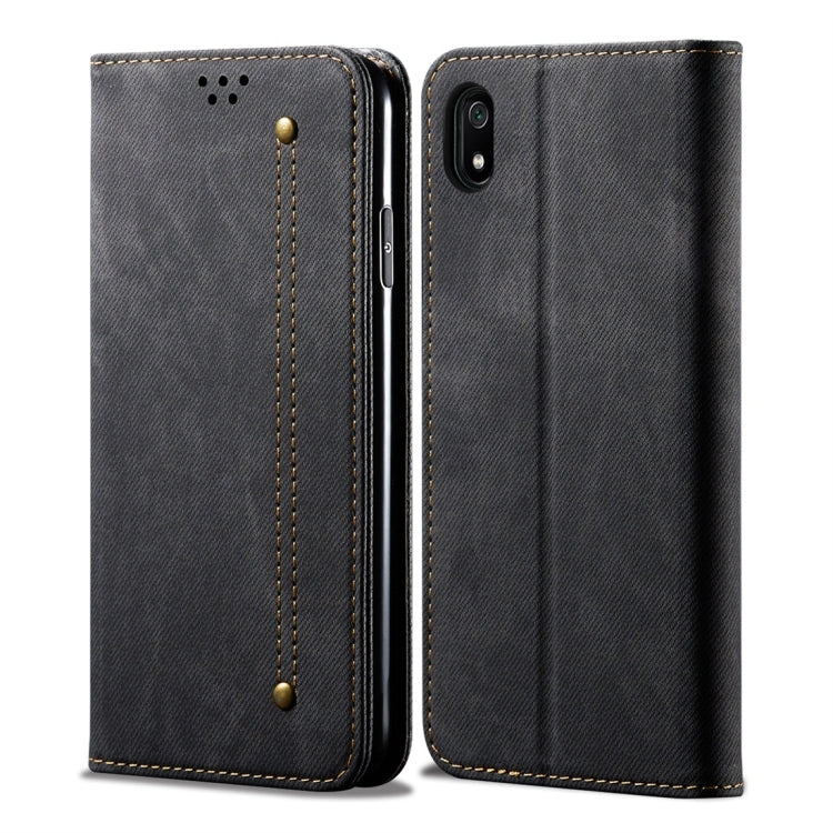 For Xiaomi Redmi 7A Denim Texture Casual Style Horizontal Flip Leather Case with Holder & Card Slots & Wallet